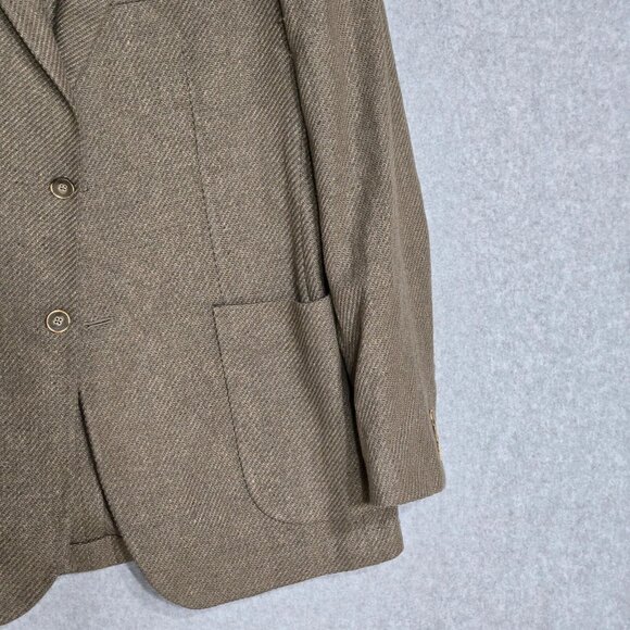 Ermenegildo Zegna Heritage Blazer Mens Size 40 Beige Single Breasted Two Button - Picture 6 of 16